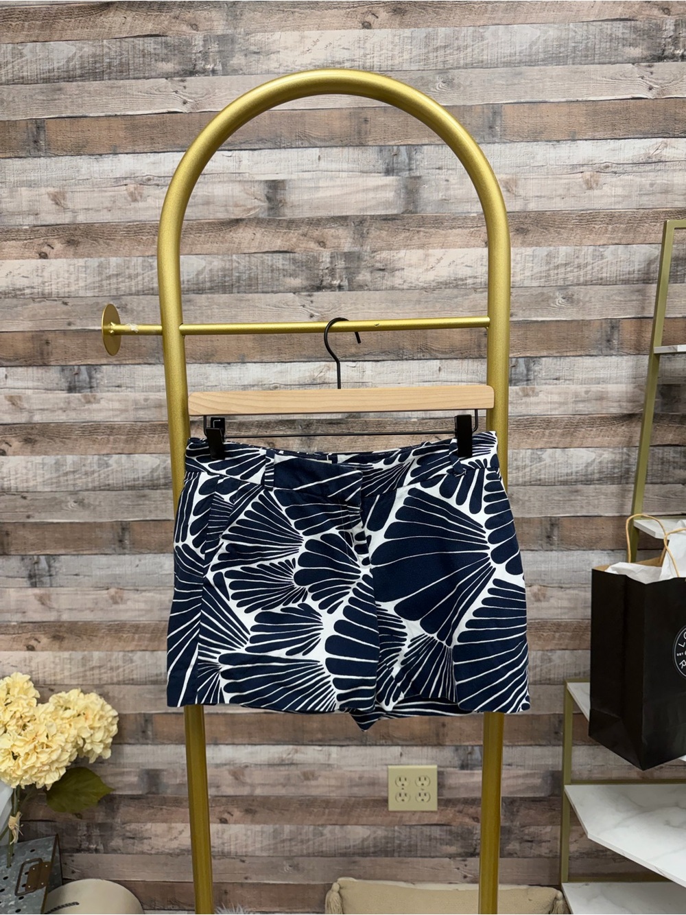 J. Crew Navy and White Printed Skort